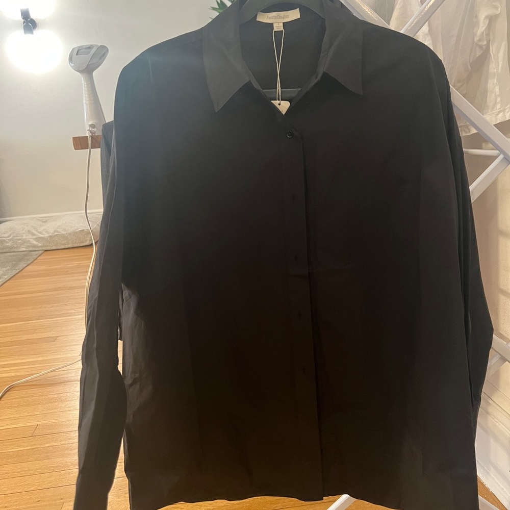 Black cotton button down size S - Favorite Daughter NWT Orig $188